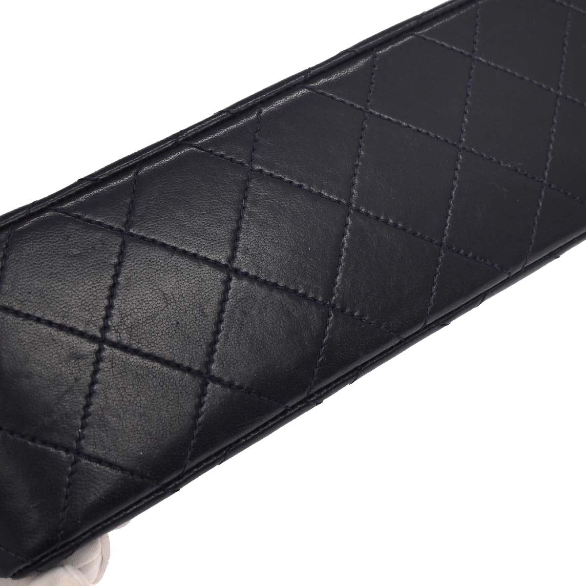 Chanel 1986-1988 Navy Lambskin Shoulder Bag