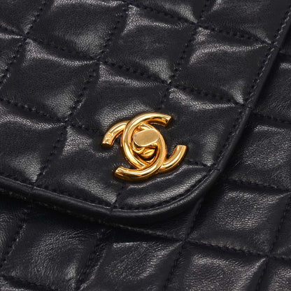 Chanel 1986-1988 Navy Lambskin Shoulder Bag