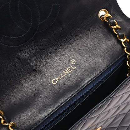 Chanel 1986-1988 Navy Lambskin Shoulder Bag
