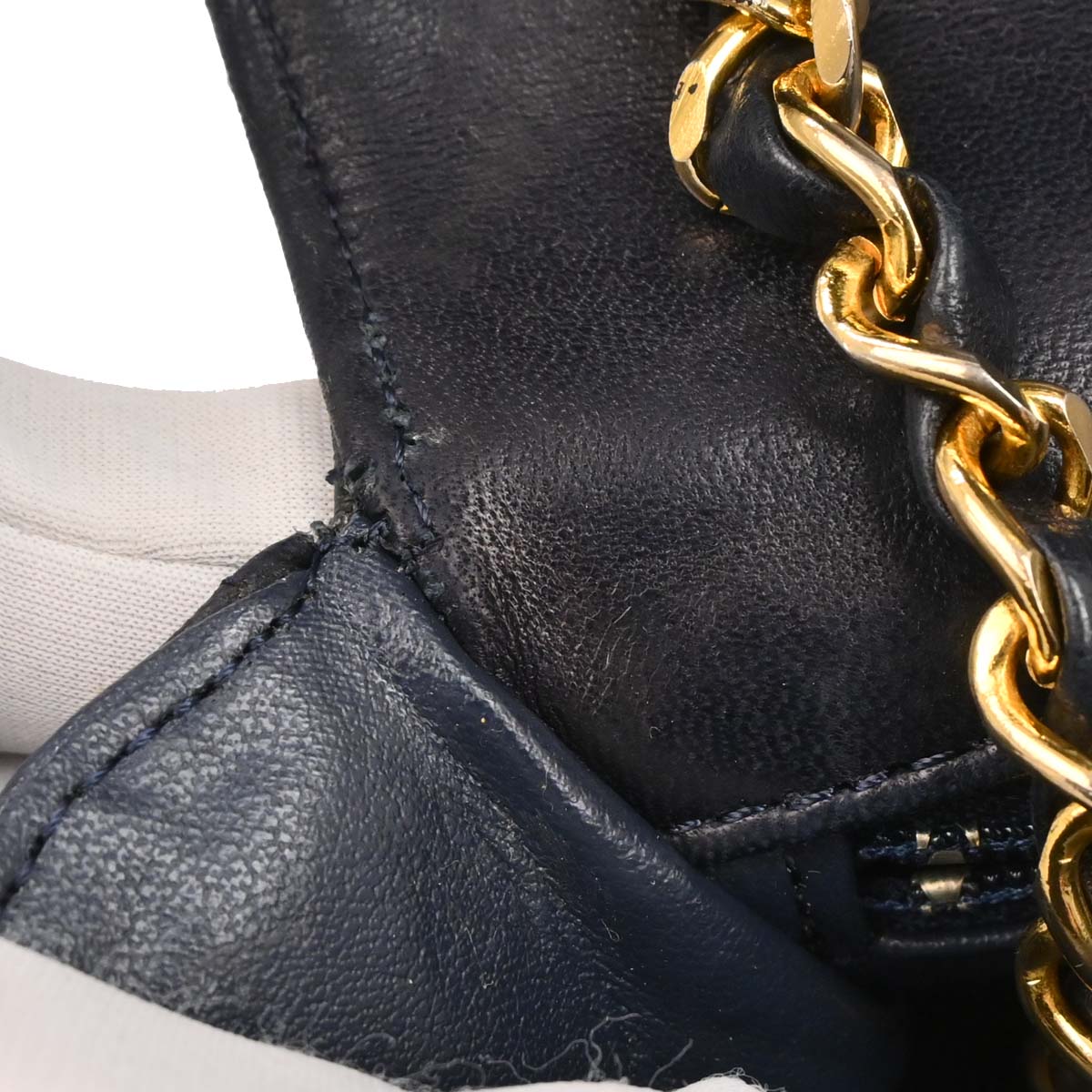 Chanel 1986-1988 Navy Lambskin Shoulder Bag