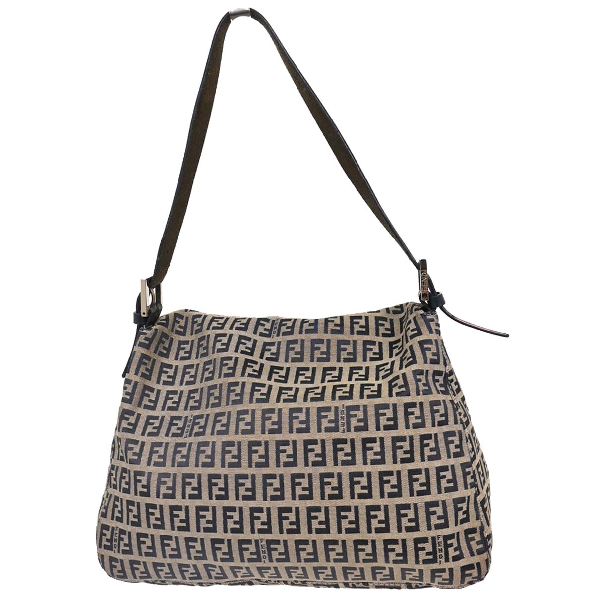 Fendi Gray Canvas Zucchino Mamma Baguette Handbag