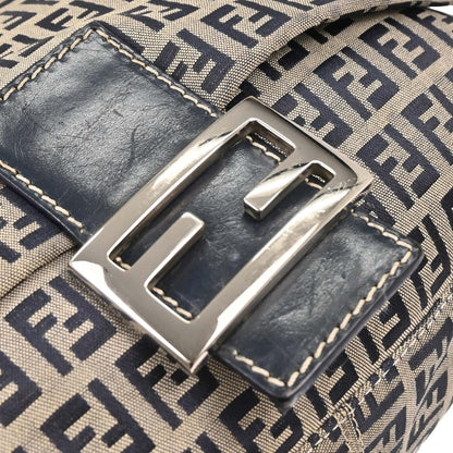 Fendi Gray Canvas Zucchino Mamma Baguette Handbag