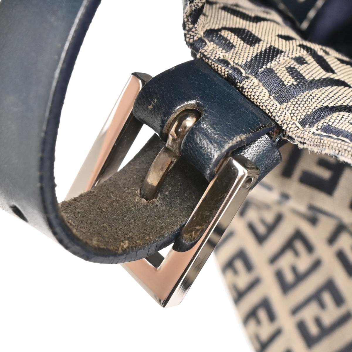 Fendi Gray Canvas Zucchino Mamma Baguette Handbag