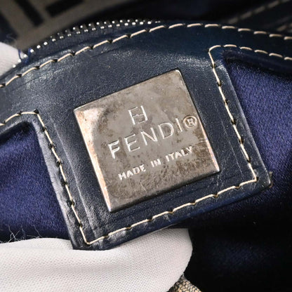 Fendi Gray Canvas Zucchino Mamma Baguette Handbag