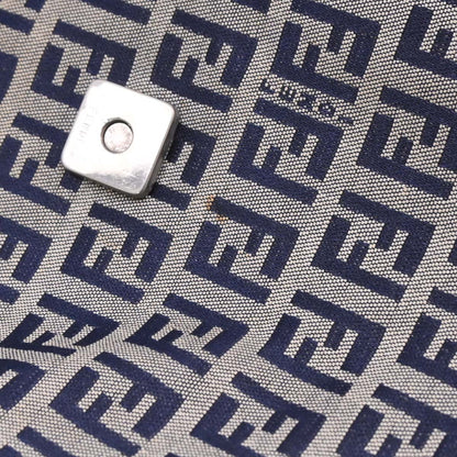 Fendi Gray Canvas Zucchino Mamma Baguette Handbag