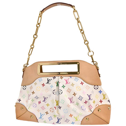 Louis Vuitton 2009 White Multicolor Judy GM 2way Shoulder Handbag M40253