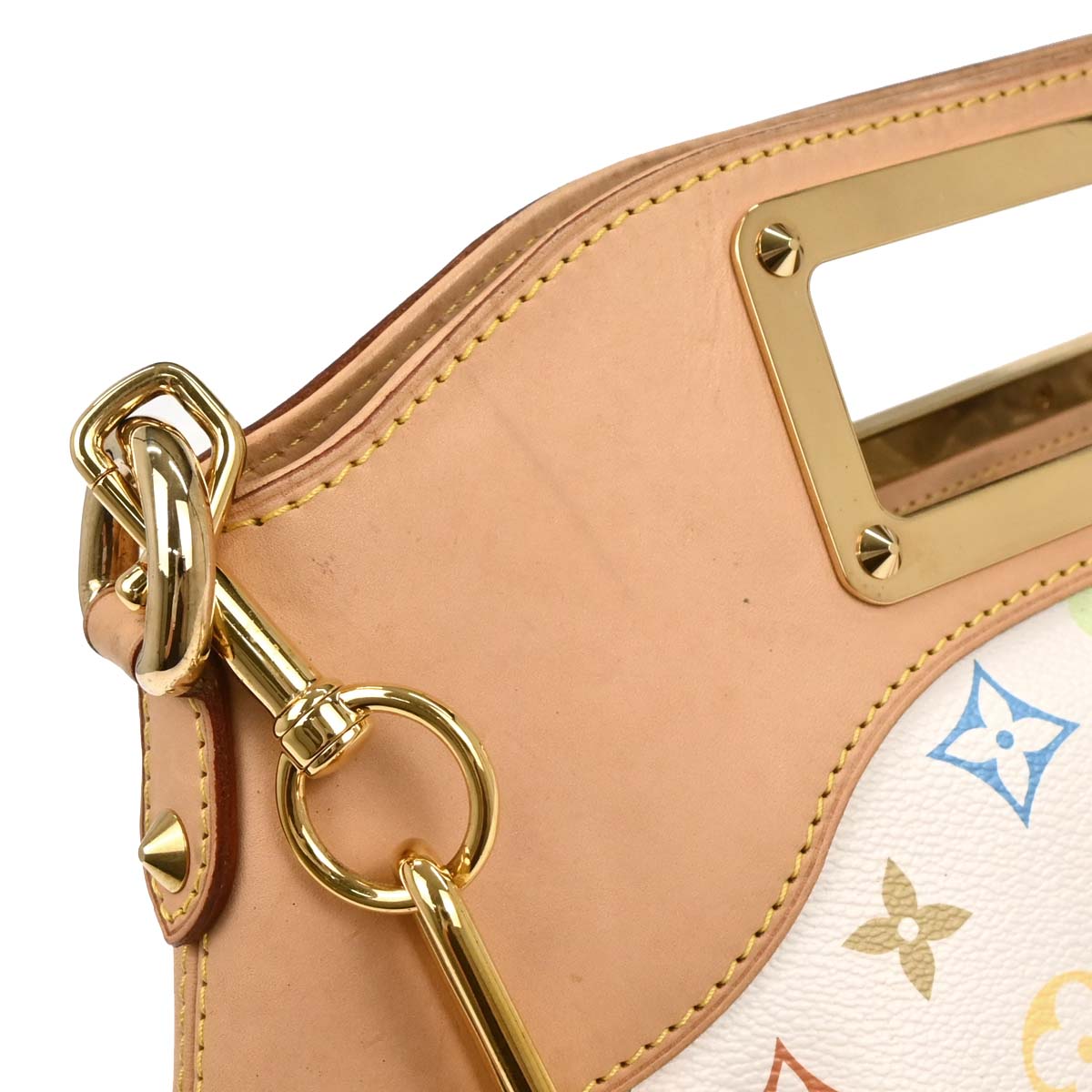 Louis Vuitton 2009 White Multicolor Judy GM 2way Shoulder Handbag M40253