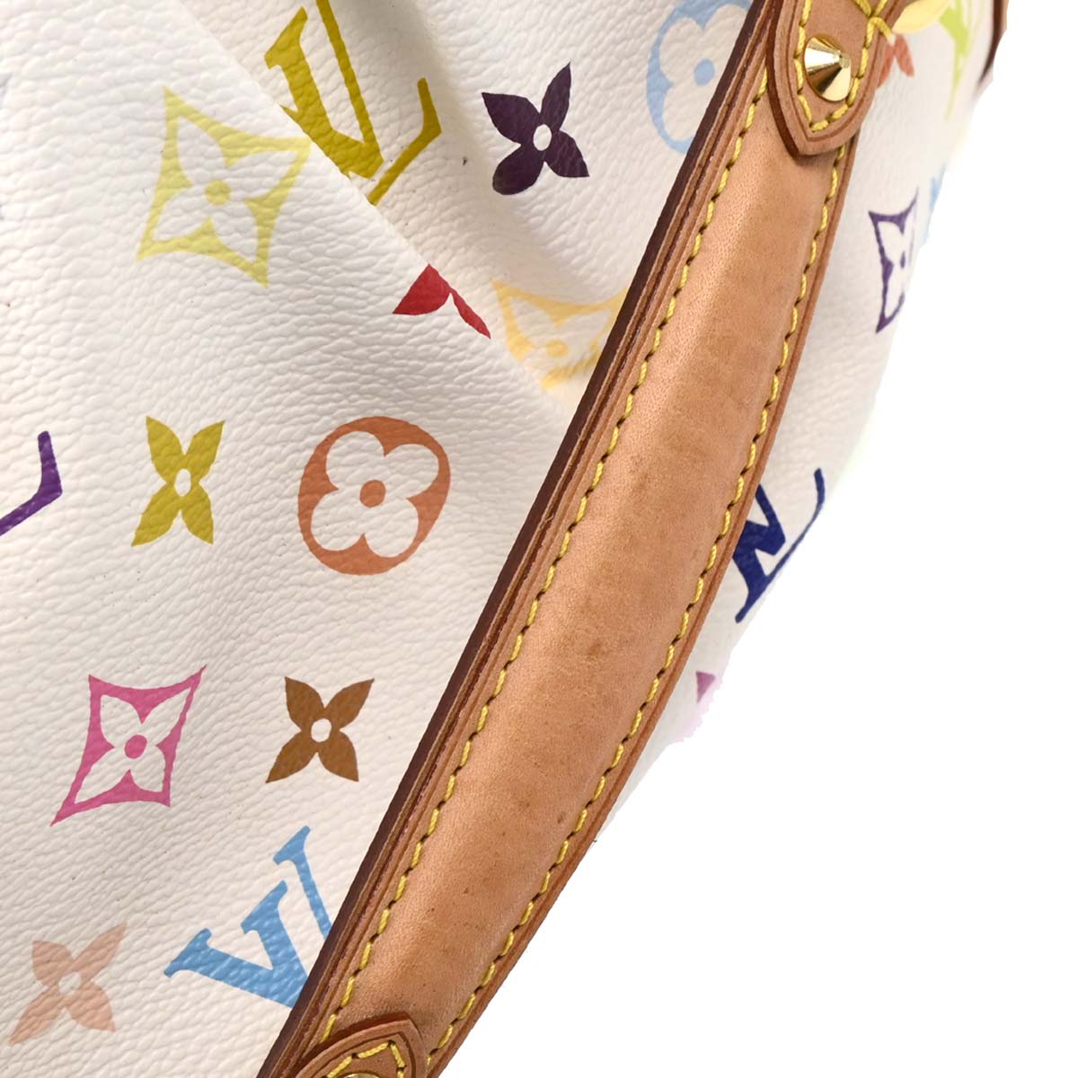 Louis Vuitton 2009 White Multicolor Judy GM 2way Shoulder Handbag M40253