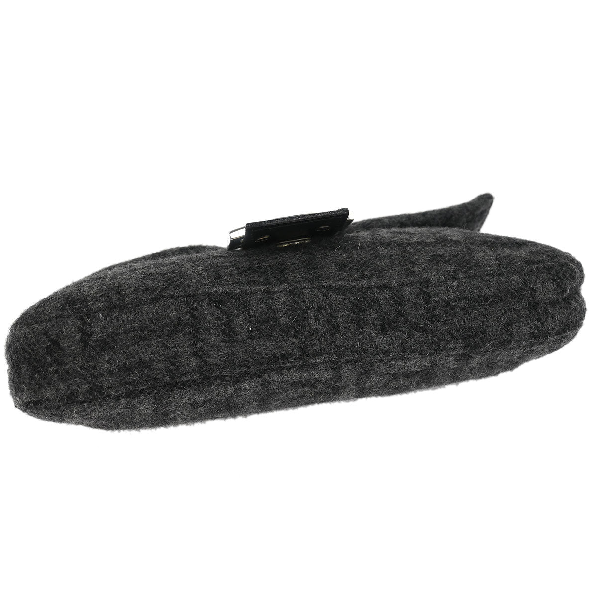 Fendi Gray Wool Zucca Baguette Handbag
