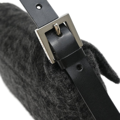 Fendi Gray Wool Zucca Baguette Handbag
