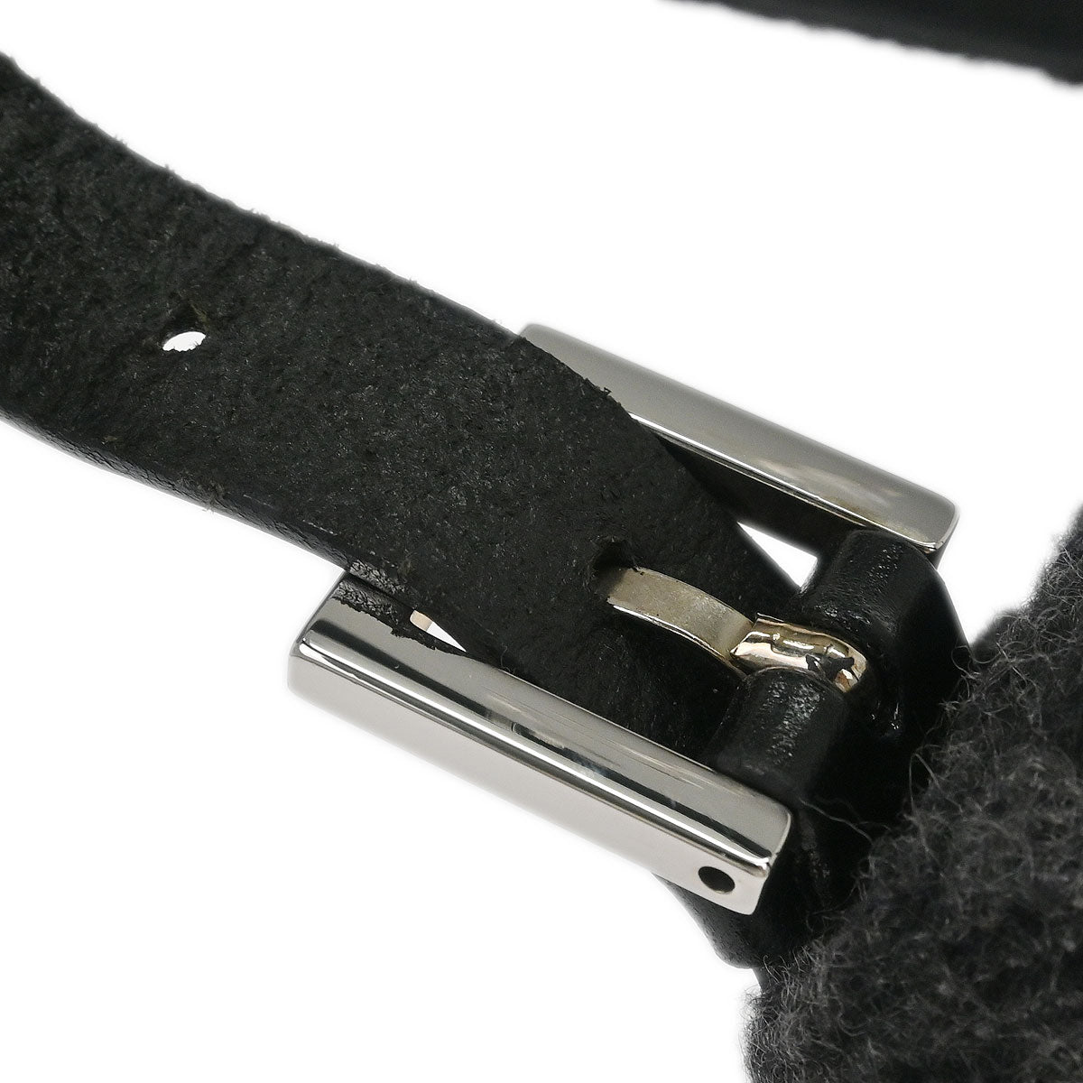 Fendi Gray Wool Zucca Baguette Handbag