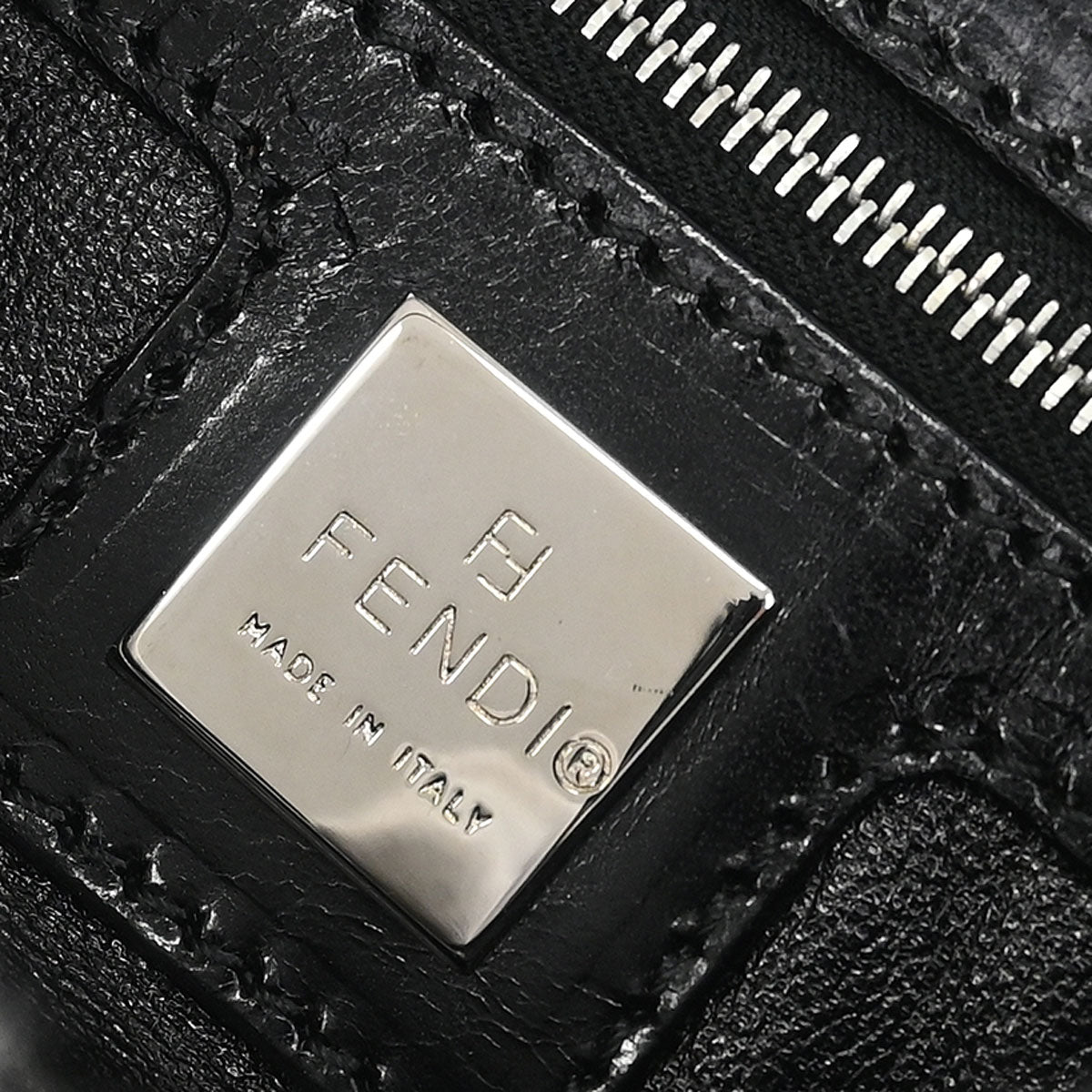Fendi Gray Wool Zucca Baguette Handbag