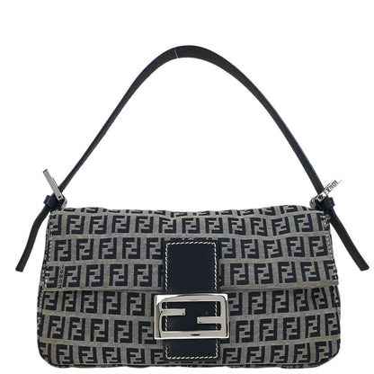 Fendi Gray Zucchino Baguette Handbag