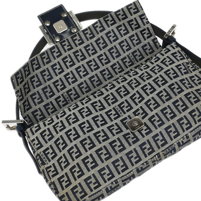 Fendi Gray Zucchino Baguette Handbag