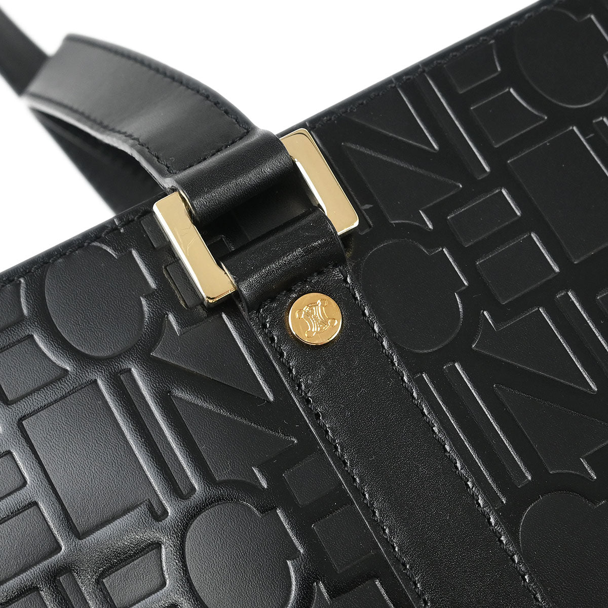 Celine Black Leather Tote Handbag