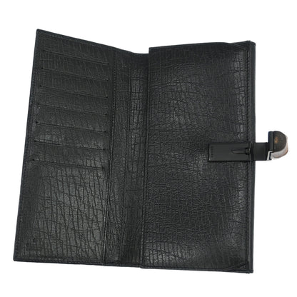 Gucci Black Leather Bamboo Long Wallet