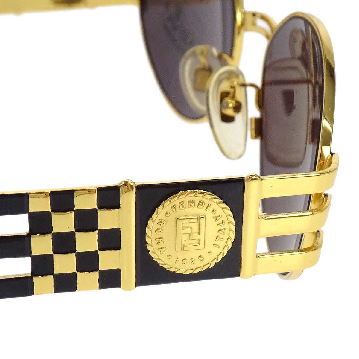 Fendi Sunglasses Eyewear Brown Gold Small Good