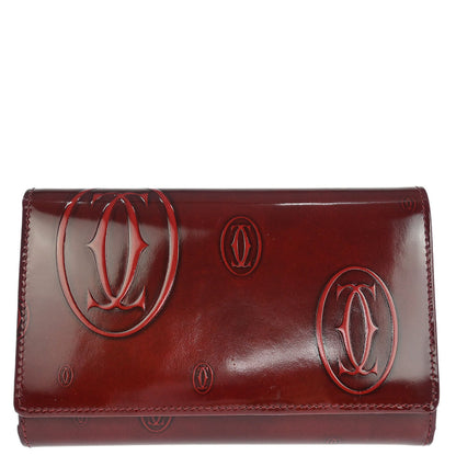 Cartier Wallet Happy Birthday Bordeaux Patent Leather