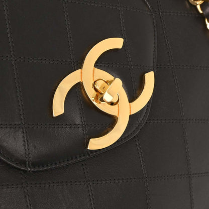 Chanel 1991-1994 Black Lambskin Bicolore Supermodel Shoulder Bag