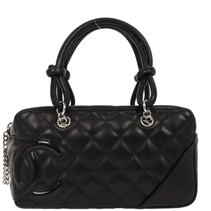 Chanel 2005-2006 Black Calfskin Cambon Ligne Bowling Bag