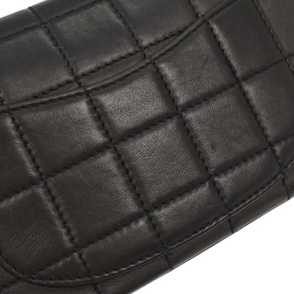 Chanel 2001-2003 Black Calfskin Wild Stitch Choco Bar Single Flap Shoulder Bag
