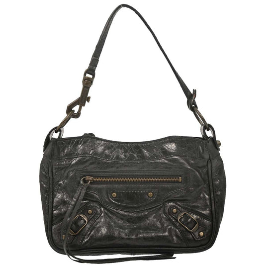 Balenciaga Black Leather The Hip Handbag