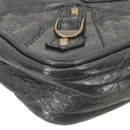 Balenciaga Black Leather The Hip Handbag