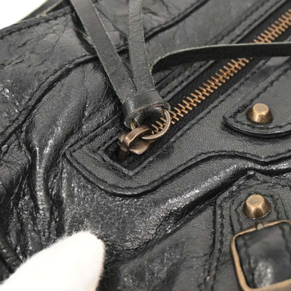 Balenciaga Black Leather The Hip Handbag