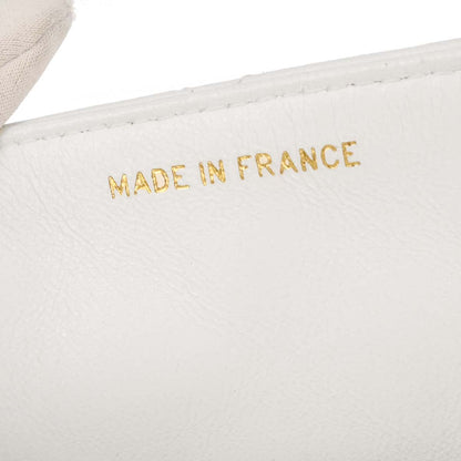 Chanel 1986-1988 White Lambskin Classic Square Flap Shoulder Bag