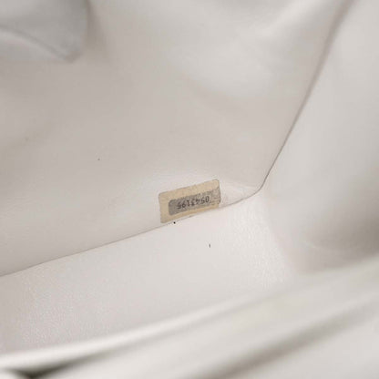 Chanel 1986-1988 White Lambskin Classic Square Flap Shoulder Bag