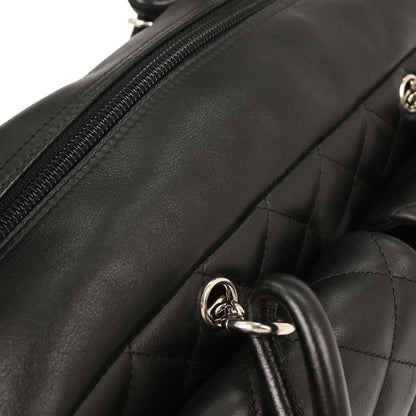 Chanel 2003-2004 Black Calfskin Cambon Ligne Reporter Bag