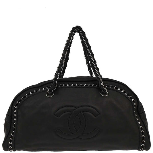 Chanel 2005-2006 Black Calfskin Luxury Line Bowling Bag