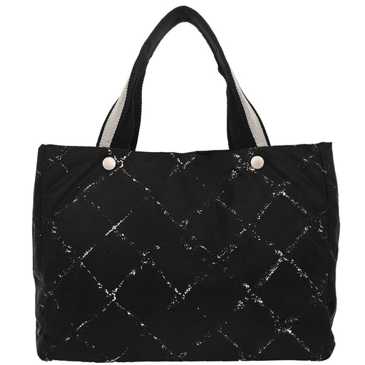Chanel 2000-2001 Black Nylon Travel Line Tote Handbag