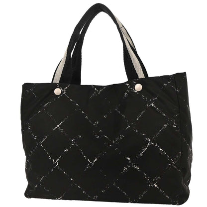 Chanel 2000-2001 Black Nylon Travel Line Tote Handbag