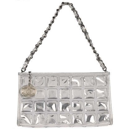 Chanel 2006-2008 Silver PVC Lambskin Ice Cube Shoulder Bag