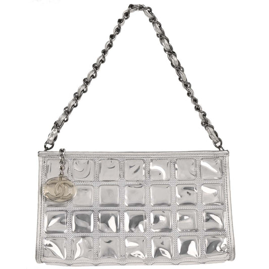 Chanel 2006-2008 Silver PVC Lambskin Ice Cube Shoulder Bag