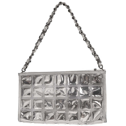 Chanel 2006-2008 Silver PVC Lambskin Ice Cube Shoulder Bag
