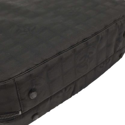 Chanel 2001-2003 Black Jacquard Nylon Travel Line 2way Shoulder Business Bag