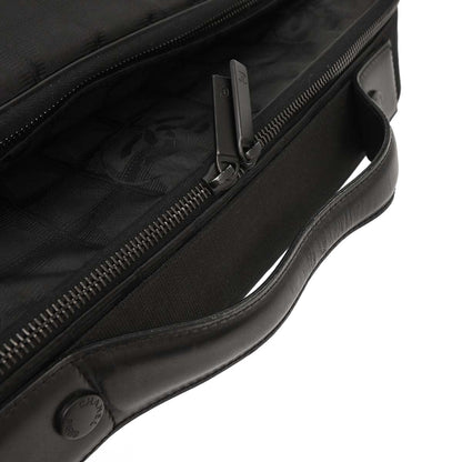 Chanel 2001-2003 Black Jacquard Nylon Travel Line 2way Shoulder Business Bag