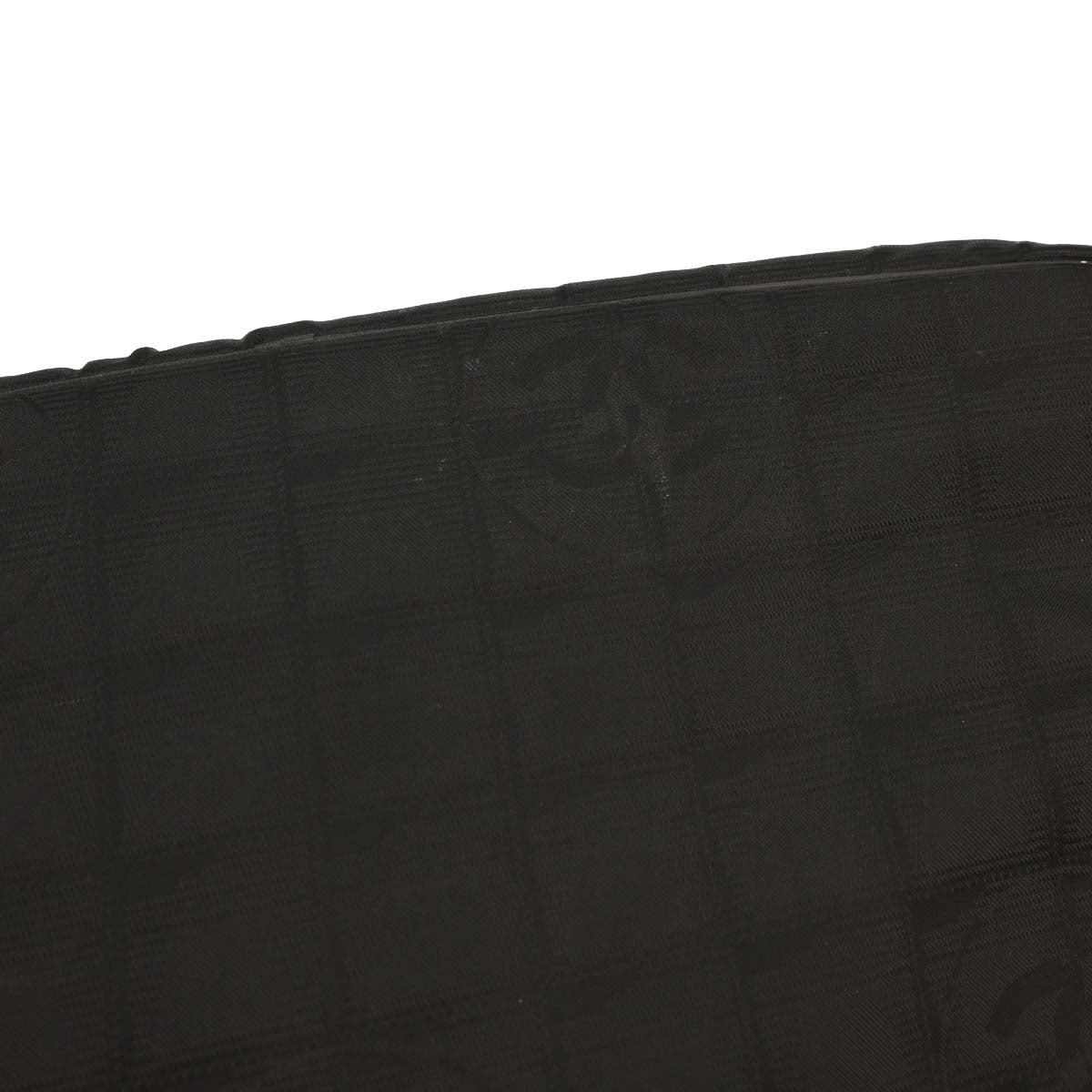 Chanel 2001-2003 Black Jacquard Nylon Travel Line 2way Shoulder Business Bag