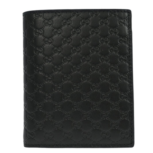 Gucci Black Leather Guccissima Bifold Wallet