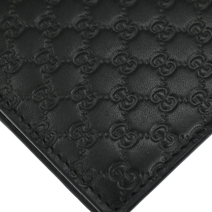 Gucci Black Leather Guccissima Bifold Wallet