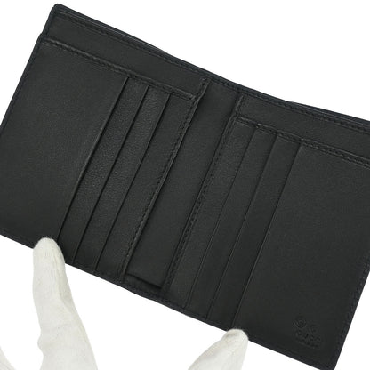 Gucci Black Leather Guccissima Bifold Wallet