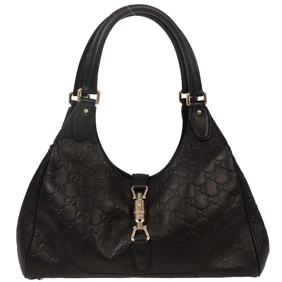 Gucci Black Leather GG Jackie Handbag