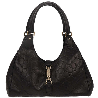 Gucci Black Leather GG Jackie Handbag
