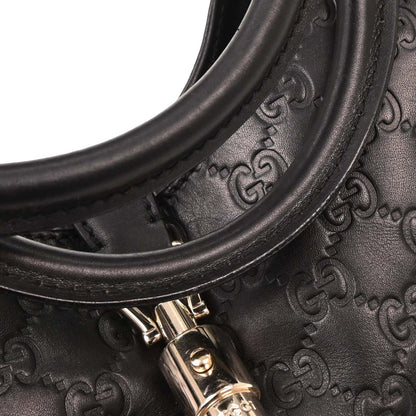 Gucci Black Leather GG Jackie Handbag