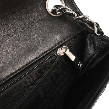 Chanel 2004-2005 Black Patent Leather Choco Bar Shoulder Bag
