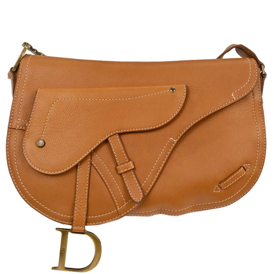 Christian Dior Brown Saddle Shoulder Bag