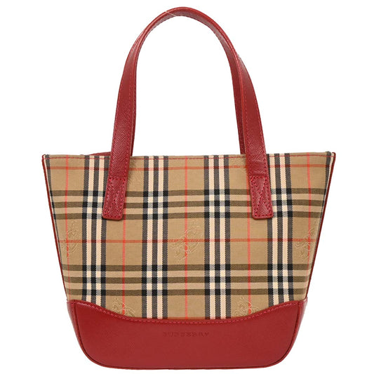 Burberry Beige Canvas House Check Tote Handbag