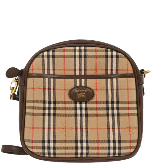Burberrys Beige House Check Crossbody Bag
